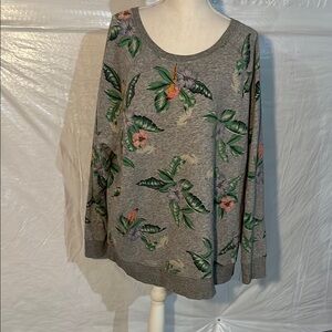 Floral Gray Lightweight Sweatshirt